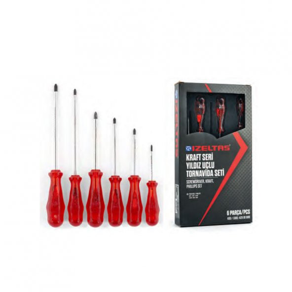 İzeltaş 4120008106 Kraft Seri Yıldız Uçlu Tornavida Takımı 6 Parça ürün görseli 1