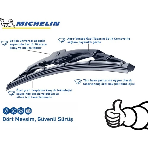 Michelin Rainforce™ MC13920 50CM 1 Adet Universal Telli Silecek - Resim 3