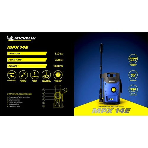 Michelin MPX14E 1400Watt 110Bar Basınçlı Yıkama - Resim 5