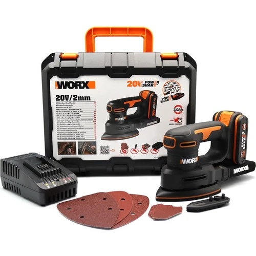 WORX WX822 20Volt 2.0Ah. Li-ion Şarjlı Profesyonel Üçgen Mouse Zımpara ürün görseli 1