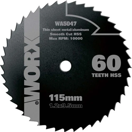 WORX WA5047 115x9,5mm Alüminyum, PVC, Sac Kesme, Daire Testere Bıçağı ürün görseli 1