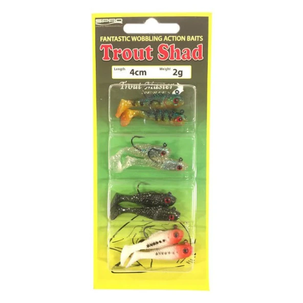 SPRO Troutmaster Shad 4cm 2g LRF Silikon Yem Seti - Resim 3