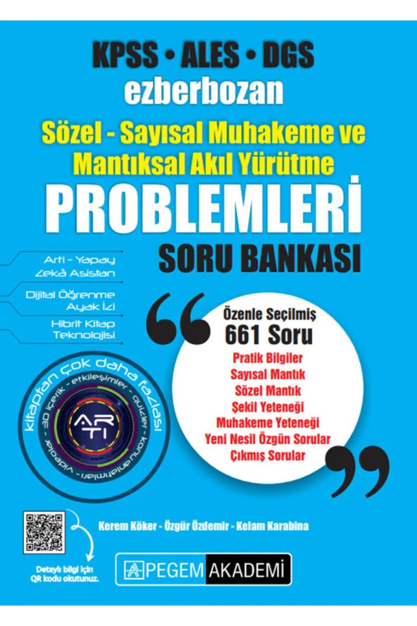 Pegem Mavi Problemler Soru Bankası Kpss Ales Dgs ürün görseli 1