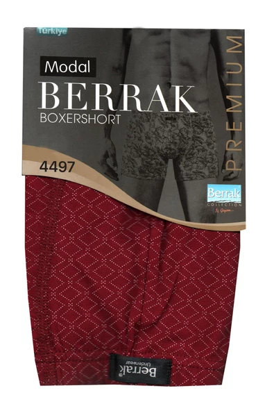 Erkek Likralı Beli İnce Lastikli Modal Boxer Berrak-4497 ürün görseli 1
