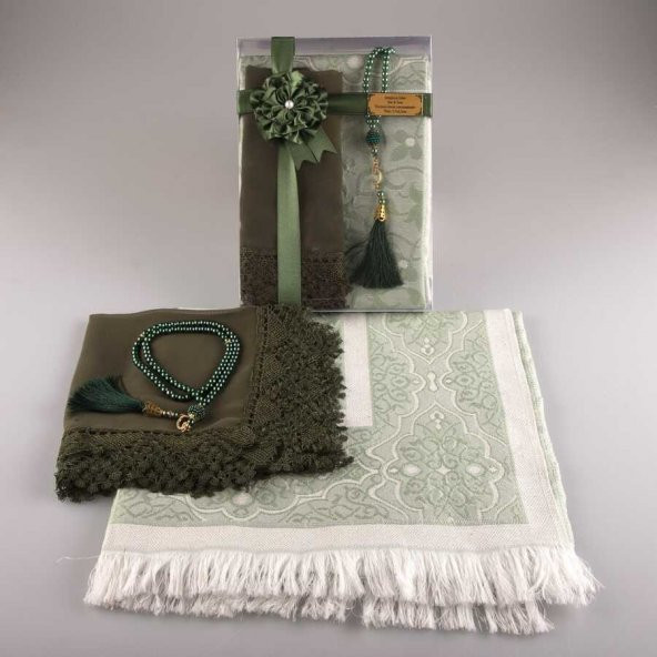 Tesbih Seccade Şal Set (Yeşil) - Resim 2