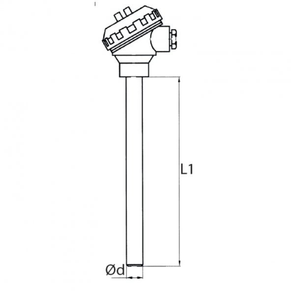 Kafalı Tip K (NiCr-Ni) İnsetli Termokupl 22x600mm ürün görseli 1