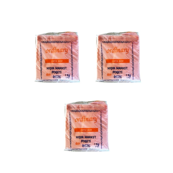 Ordinary Turuncu Market Poşeti Torbası - Hışır Atlet Poşet - Orta Boy - 26 x 50 Cm. - 3 Kg. ürün görseli 1