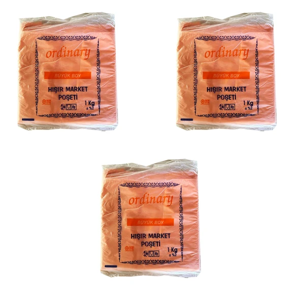 Ordinary Turuncu Market Poşeti Torbası - Hışır Atlet Poşet - Büyük Boy - 30 x 60 Cm. - 3 Kg. ürün görseli 1
