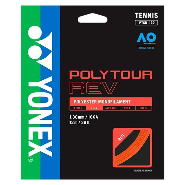 Yonex Poly Tour Rev 1.25 / 12M Turuncu Tenis Kordajı ürün görseli 1