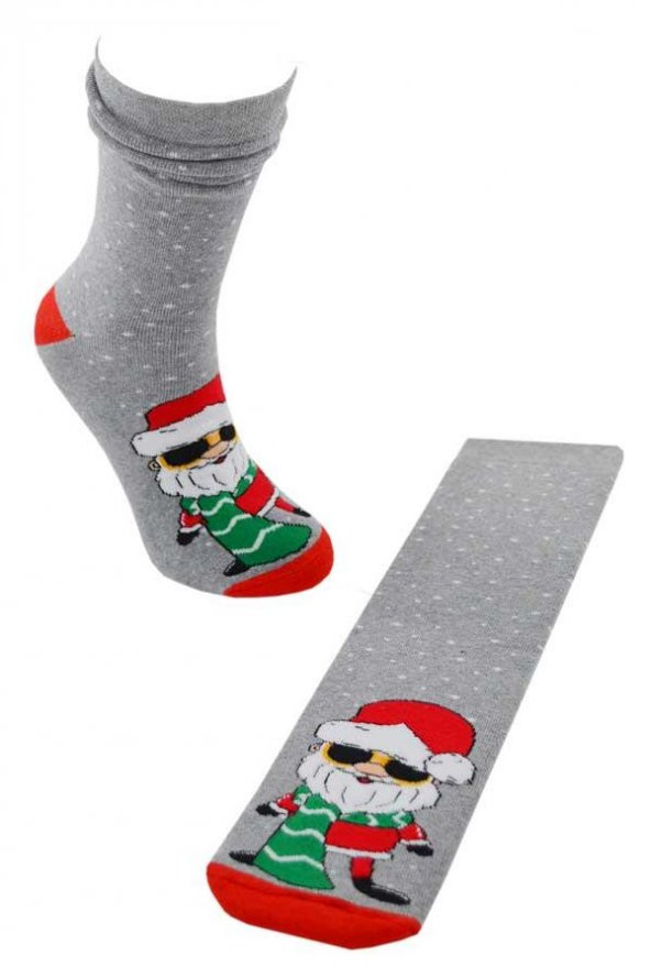 Dode Flora Kadın Pamuk Havlu Noel Baba Desenli Yılbaşı Çorabı ürün görseli 1