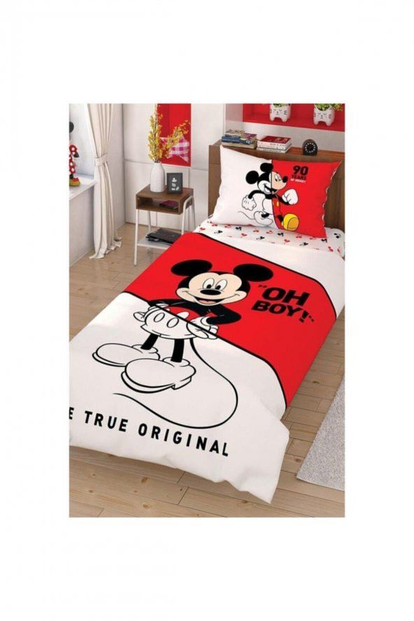Lisanslı Taç Disney Mickey Çek Canlandır Tek Kişilik Nevresim Takımı ürün görseli 1