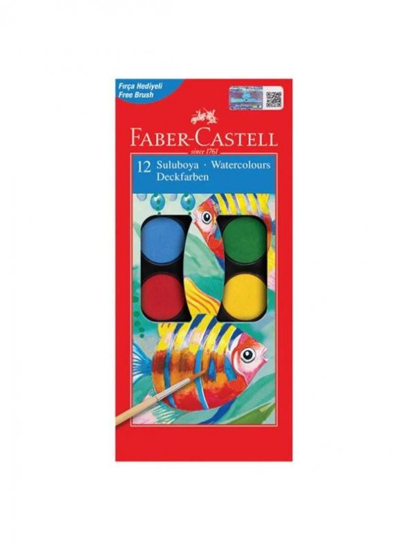 FABER CASTELL SULU BOYA KÜÇÜK BOY 12 RENK ürün görseli 1
