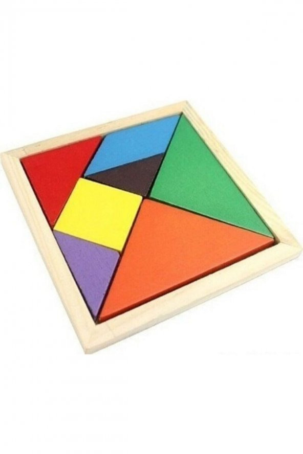 Ahşap Tangram Zeka Oyunu 6mm 14x14cm 15 ADET ürün görseli 1