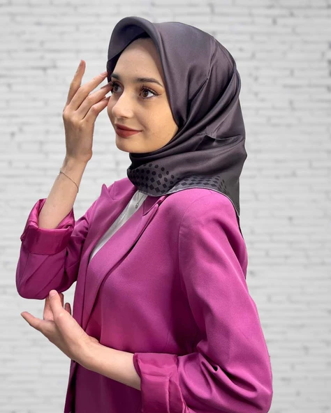 Pierre Cardin Kampanyalı Sezonsuz Sura (Krep Saten) İpek Eşarp 8473230  KOYU GRİ ürün görseli 1