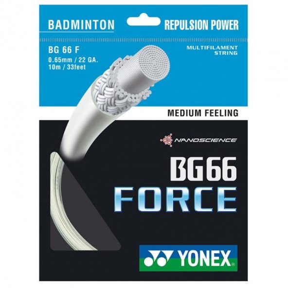 YONEX BG 66 FORCE BADMİNTON KORDAJI BEYAZ (10m) ürün görseli 1