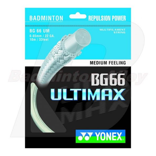 YONEX BG 66 ULTIMAX BADMİNTON KORDAJI BEYAZ (10m) ürün görseli 1