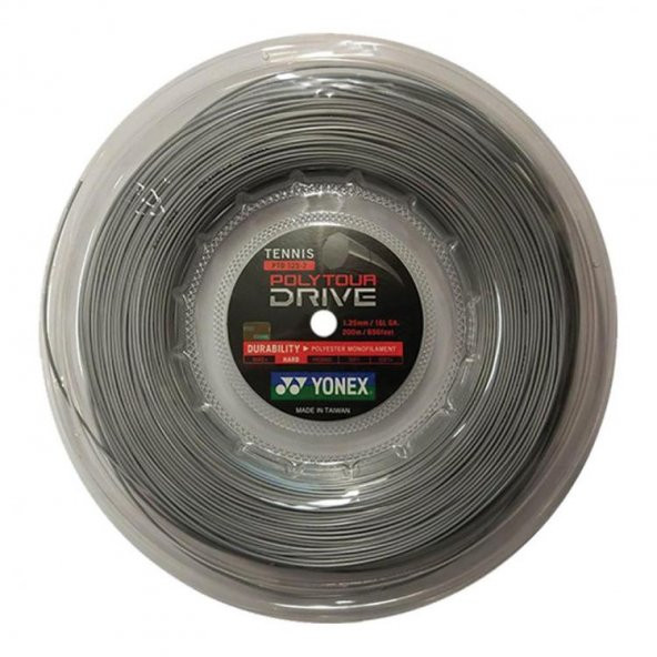 YONEX POLY TOUR DRIVE 1.25 200m TENİS KORDAJI GRİ ürün görseli 1