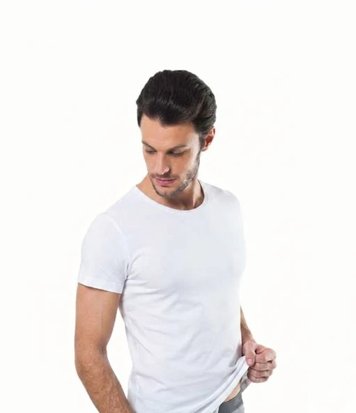 6 lı Paket Hmd Erkek Ribana Kısakol Fanila Atlet Beyaz 507 ürün görseli 1