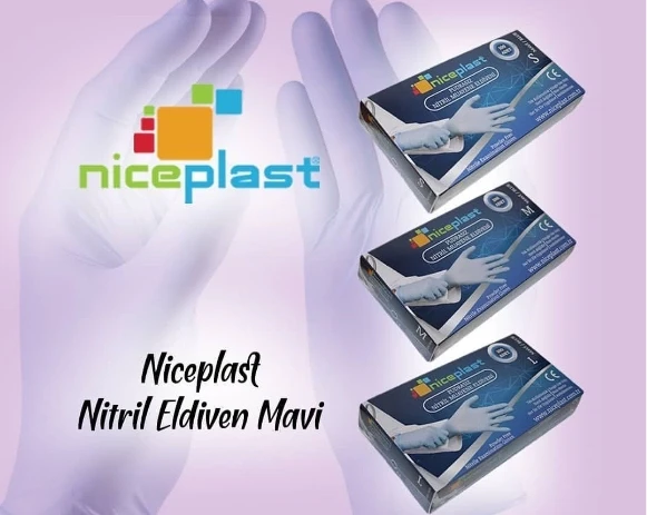Pudrasız Mavi Nitril Medikal Muayene Eldiveni ( S ) 100 Adet ürün görseli 1