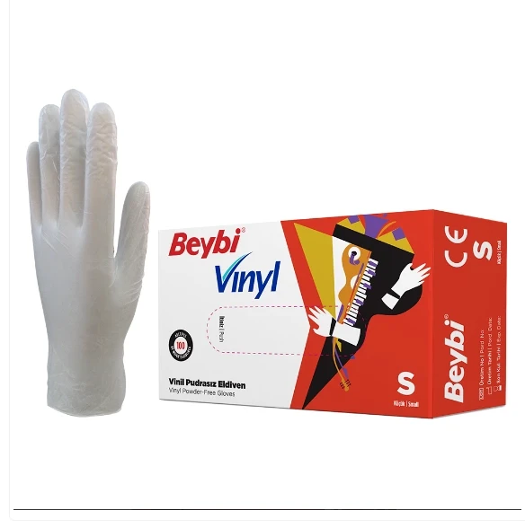 Beybi Vinil Şeffaf Muayene Eldiveni Pudrasız ( S ) 1 Kutu ürün görseli 1