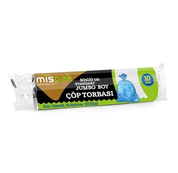 Eko Çöp Poşeti Jumbo Boy Siyah 10 Adet ( 80x110 cm ) ürün görseli 1