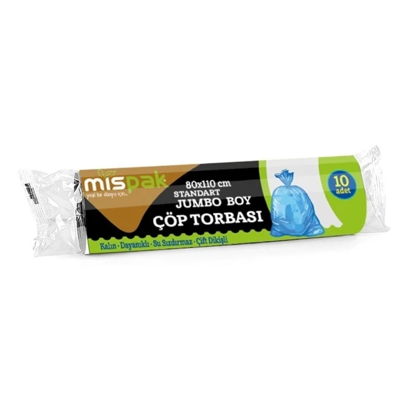 Eko Çöp Poşeti Jumbo Boy Siyah 25 Rulo ( 80x110 cm ) ürün görseli 1