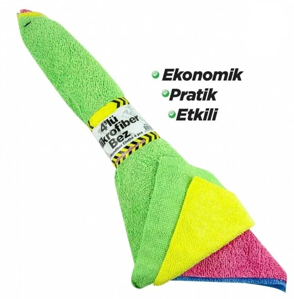 Mikrofiber Bez 30x30 cm ( 4'lü Bağ x 20 Paket ) ürün görseli 1