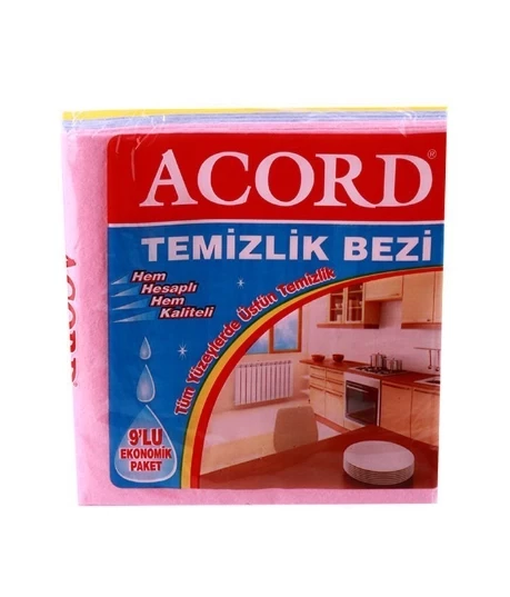 Acord 9'lu Temizlik Bezi 35x37 cm (1 Paket) ürün görseli 1