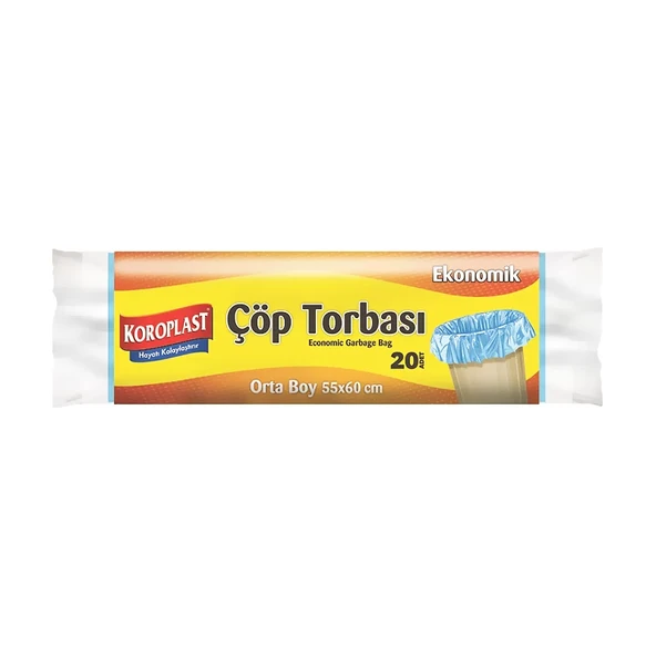 KOROPLAST EKO ORTA BOY ÇÖP TORBASI 55x60cm MAVİ ürün görseli 1