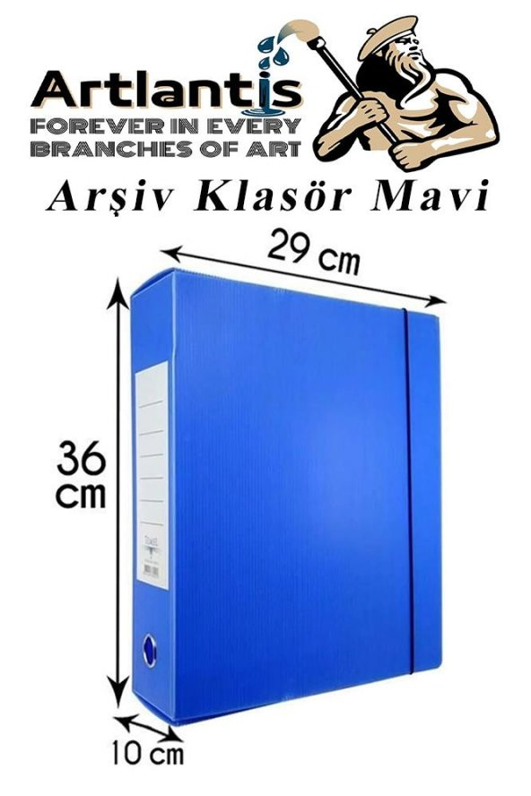 Mavi Arşiv Ve Proje Kutusu 29x36x10cm 1 Adet Arşiv Klasörü Lastikli Plastik Arşiv Klasörü Büro Okul Sınıf ürün görseli 1