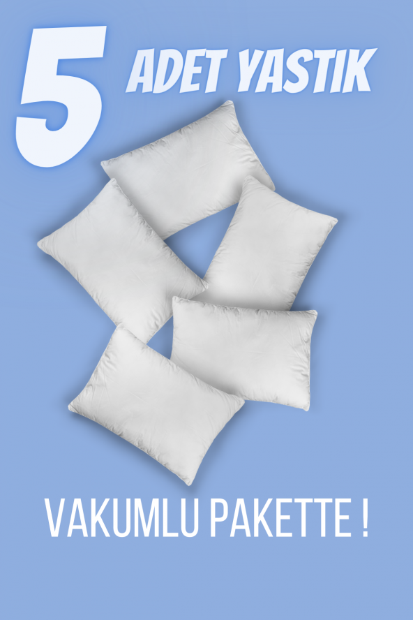 Elyaf Sepeti 5 Adet Yastık 50x70 cm Uyku Yastığı Boncuk Elyaf Yastık ürün görseli 1