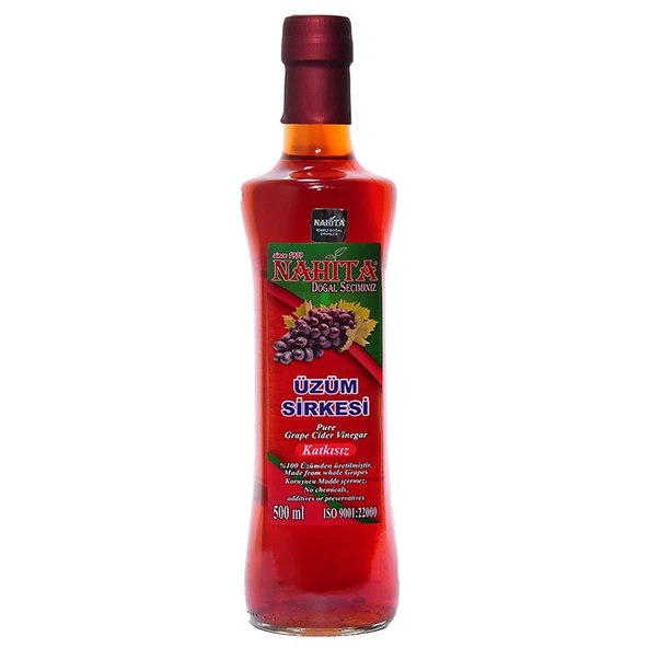 Üzüm Sirkesi Doğal Katkısız Cam Şişe 500 ML ürün görseli 1