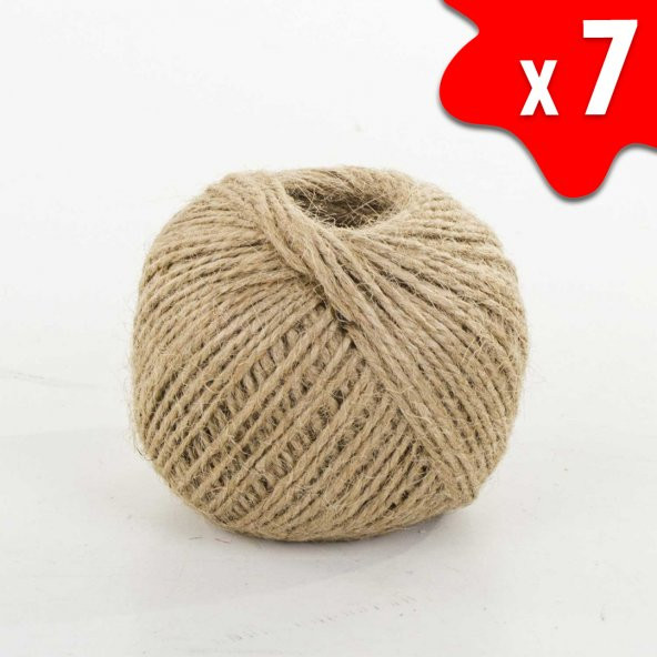 JUT DEKORATİF 7 TOP – 100 Metre 100 Gram ÇUVAL HASIR HALAT İPİ ürün görseli 1
