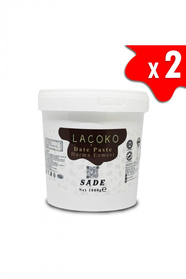 LAÇOKO 2 KG Kova Katkısız,  Vegan, Doğal Hurma Ezmesi  Hurma Dolgusu Hurma Püresi ürün görseli 1