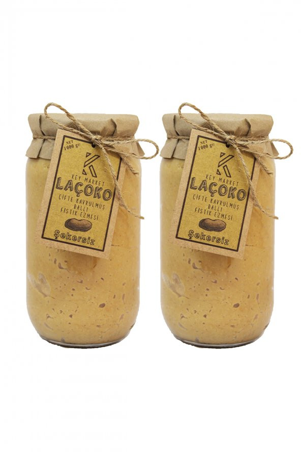 Laçoko Doğal Çifte Kavrulmuş Ballı Yer Fıstığı Ezmesi 2 x 1 KG ürün görseli 1