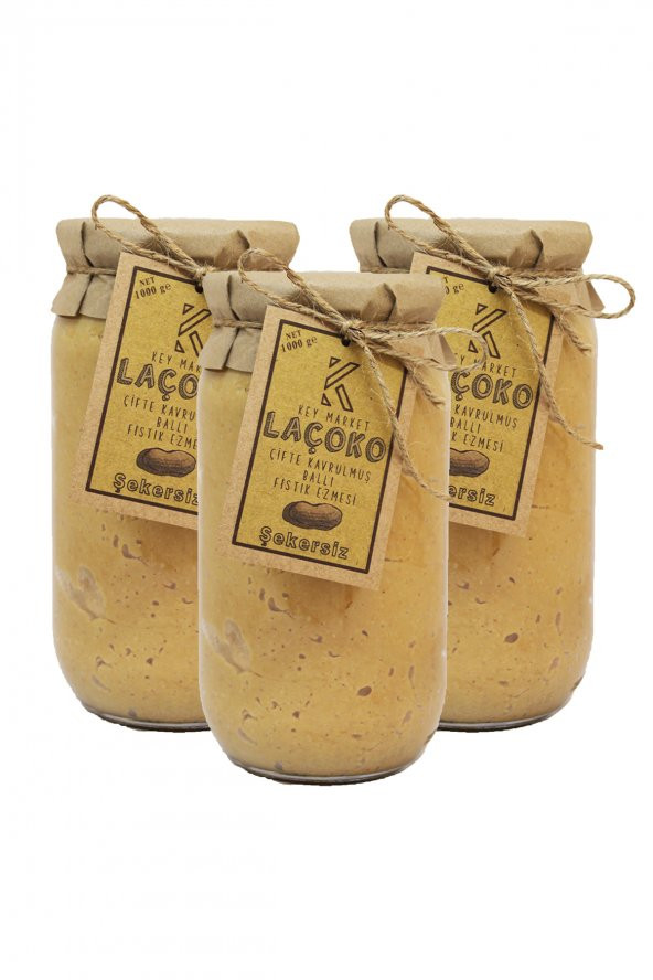 Laçoko Doğal Çifte Kavrulmuş Ballı Yer Fıstığı Ezmesi 3 x 3 KG ürün görseli 1