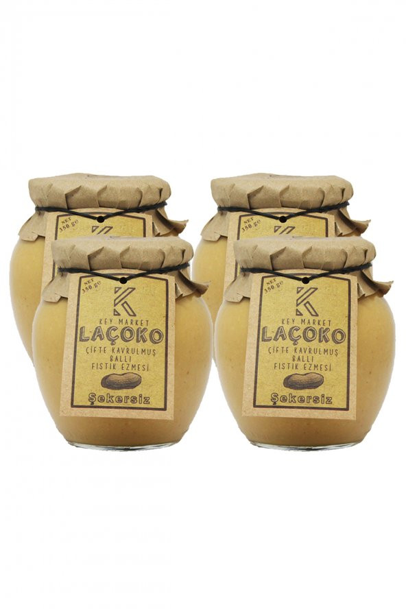 Laçoko Doğal Çifte Kavrulmuş Ballı Yer Fıstığı Ezmesi 4 x 350 G ürün görseli 1