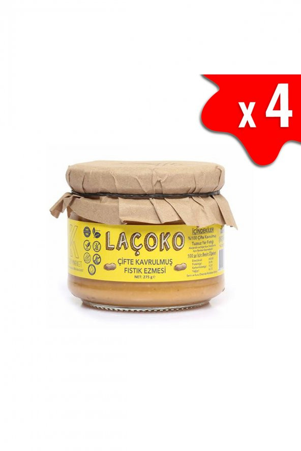 Laçoko Doğal Çifte Kavrulmuş Yer Fıstığı Ezmesi 1100 G ürün görseli 1