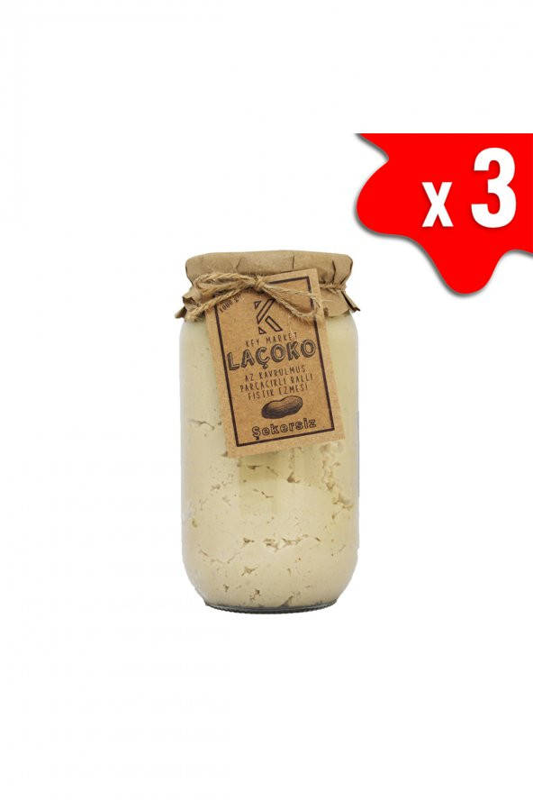 Laçoko Doğal Az Kavrulmuş(Çiğ)Parçacıklı Ballı Fıstık Ezmesi 3 KG ürün görseli 1