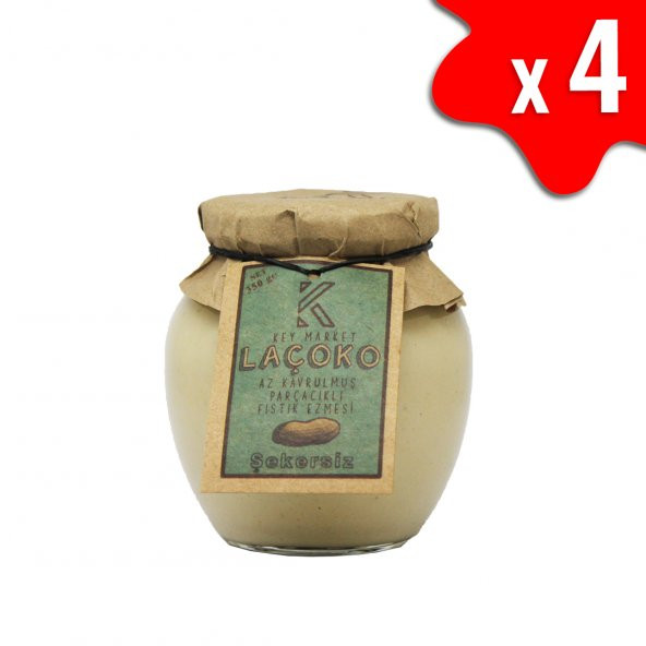 Laçoko Az Kavrulmuş Çiğ Parçacıklı Extra Crunchy Fıstık Ezmesi 4 x 350 G ürün görseli 1