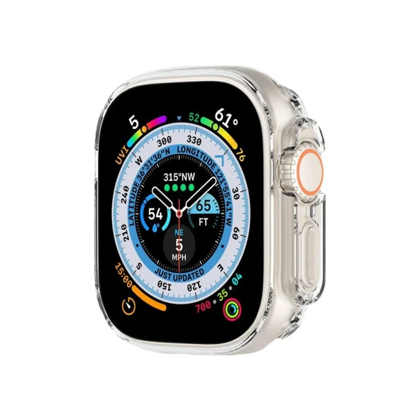 BİNANO APPLE WATCH ULTRA 49MM SİLİKON KASA VE EKRAN KORUYUCU ŞEFFAF ürün görseli 1