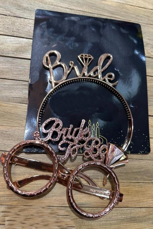 Beysüs Bride To Be Tac Gözlük Set Rosegold ürün görseli 1