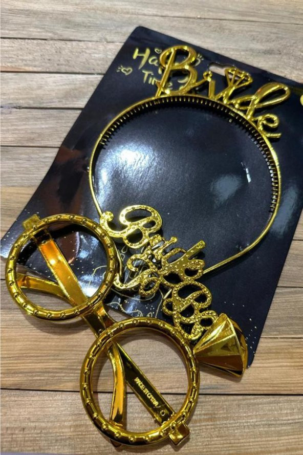 Beysüs Bride To Be Tac Gözlük Set Gold ürün görseli 1