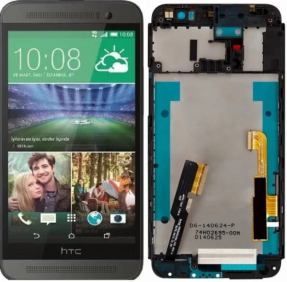 Htc E8 Lcd Ekran Dokunmatik Çerçeveli (Siyah) ürün görseli 1