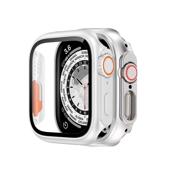 BİNANO APPLE WATCH 41MM ULTRA DÖNÜŞTÜRÜCÜ BEYAZ KASA VE EKRAN KORUYUCU ürün görseli 1