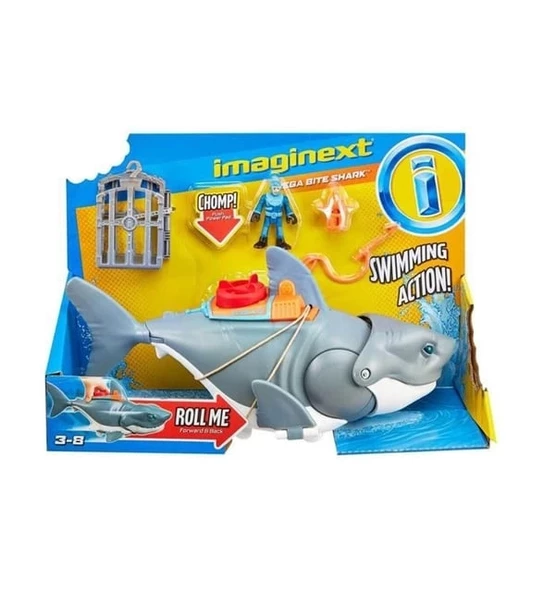 Imaginext Çılgın Köpekbalığı Oyun Seti, Gerçekçi Hareketlere Sahip Figür Seti GKG77 ürün görseli 1