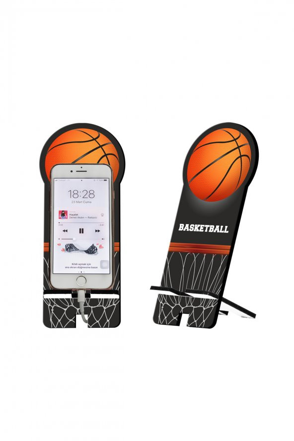 Basketbol Tasarım Ahşap Telefon Standı ürün görseli 1