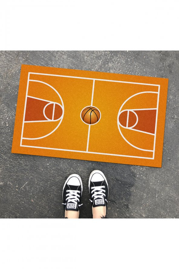 Basketbol Tasarım Kapı Önü ve Ev İçi Paspas 45x75 cm ürün görseli 1
