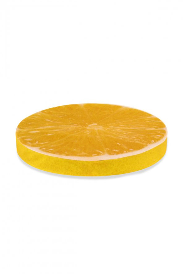 Sarı Limon Tasarım Daire Yastık Minder 40x40x5 cm ürün görseli 1