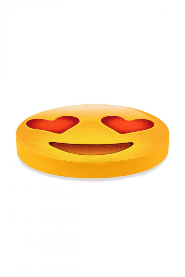 Aşık Emoji Tasarım Daire Yastık Minder 40x40x5 cm ürün görseli 1